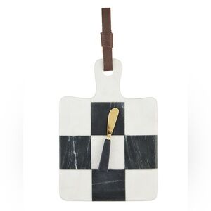 Mud Pie Black and White Checkered Cheese Board